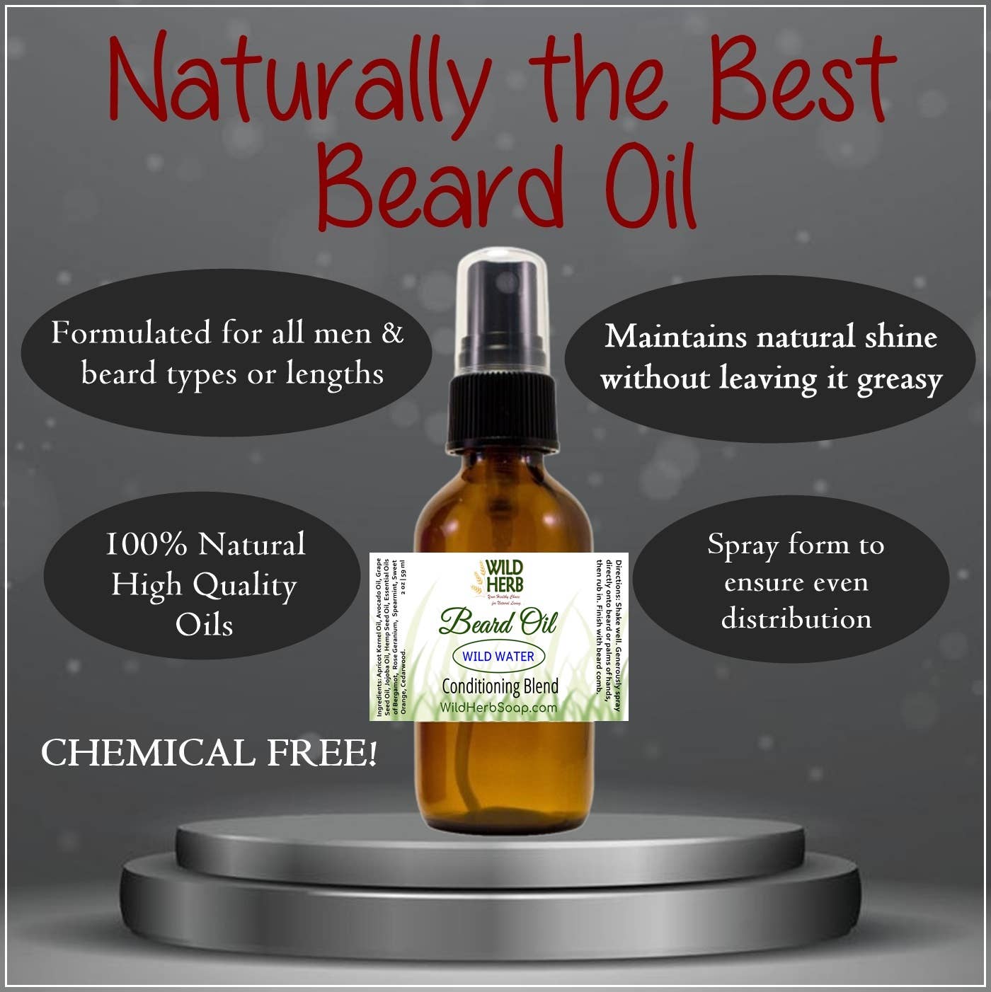 Wild Herb Soap Co - Wholesale Beard Conditioner - Conditioning Beard Oil for Men |Pure Natural High Grade Oils1