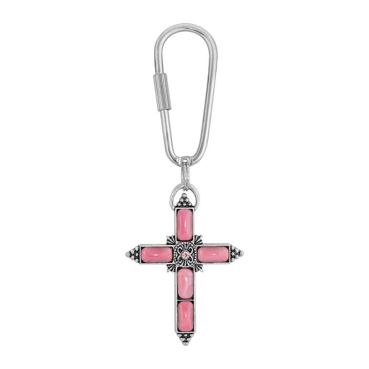 Symbolen van Faith Moonstone & Crystal Cross sleutelhanger voor wholesale door 1928 Jewelry
