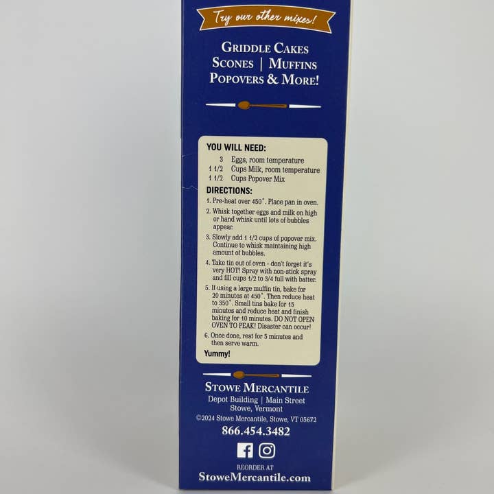 Stowe Mercantile Kitchen - Wholesale Bread Mix - Classic Popovers