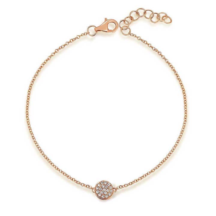 Pavé bracelet with diamonds, 18 karat rose gold for wholesale by Leaf Jewelry