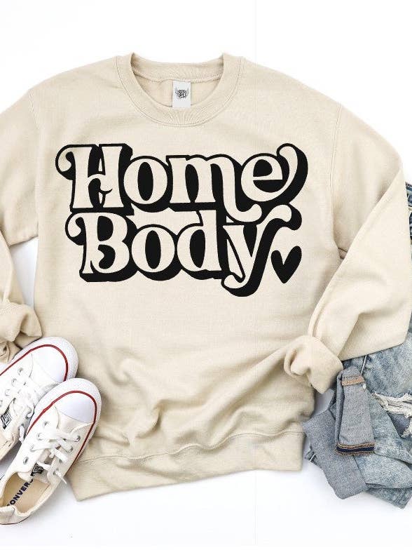 Home Body | Crewneck Sweatshirt | Screen Printed Graphic Design | Comfy Trendy Crewneck for wholesale by Route 54 Apparel