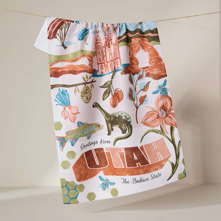 Geometry - Wholesale Tea Towel - Greetings From Utah Tea Towel