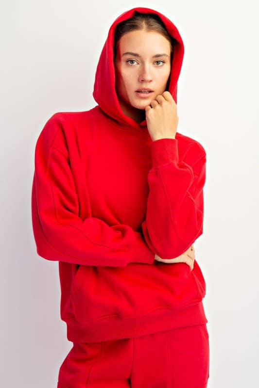 Sunday Morning - Wholesale Jacket - Women's - J383137-Oversized Fleeced Terry Hoodie19