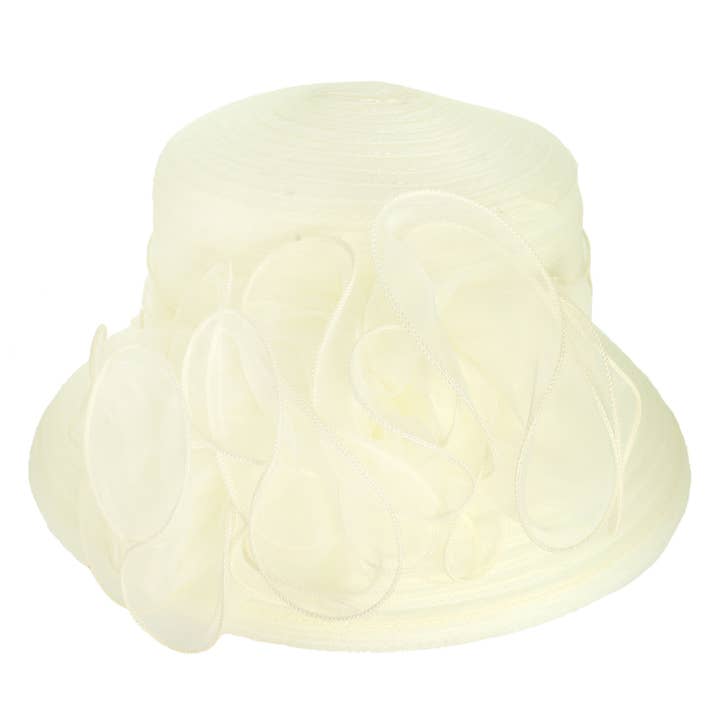 SP Sophia Collection - Wholesale Fascinator Hat - Women's - Floral Wide Down Brim Organza Hat