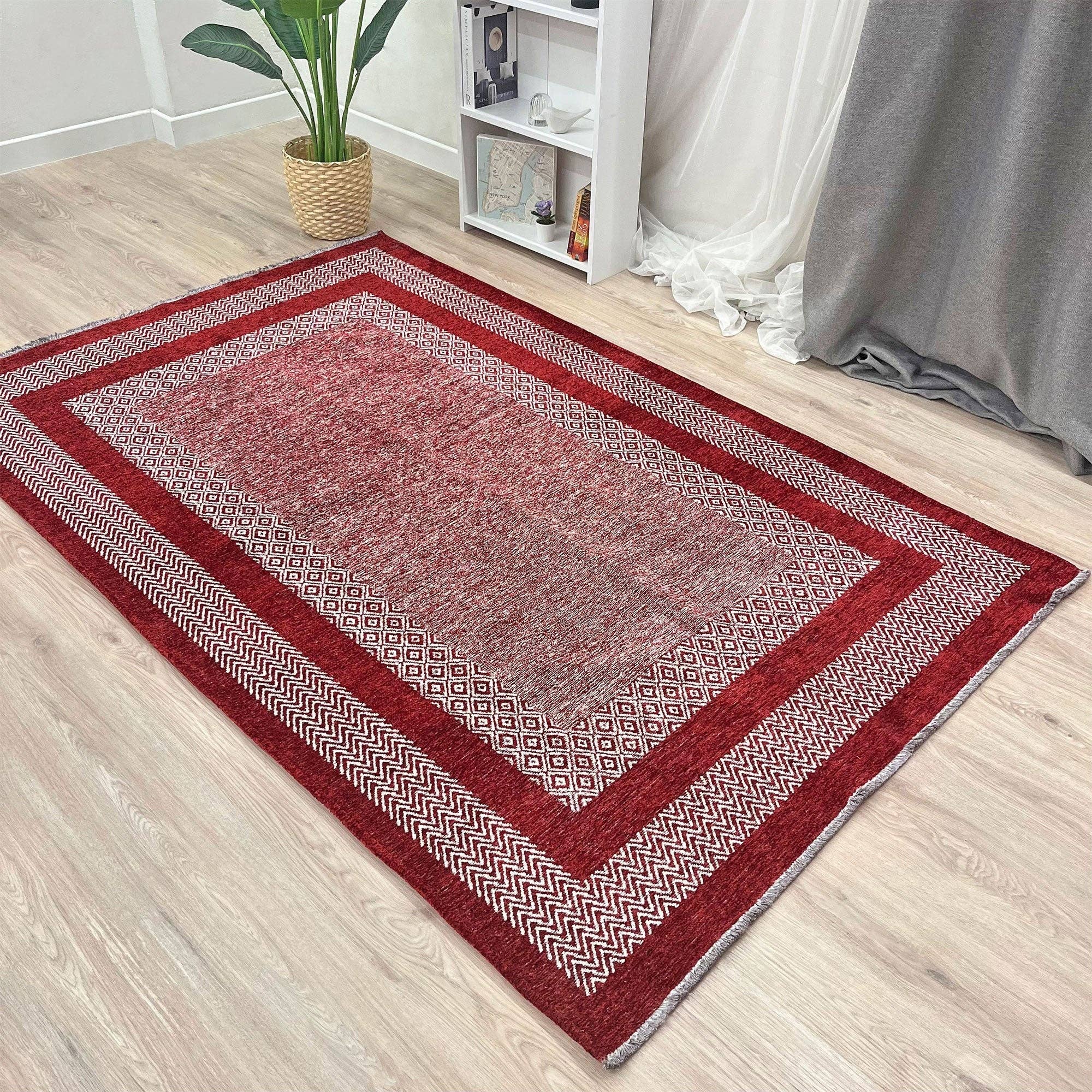 Alfa Rich Inc – wholesale Area rug – Scandinavian Red Burgundy Washable Area Rugs1