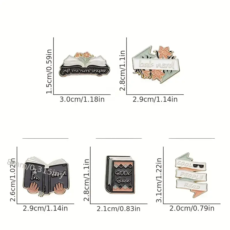 Magnifique Hearts – Großhandel Anstecker/Button – Bezaubernde Buch-Themen Bibliophile Emaille-Pins6