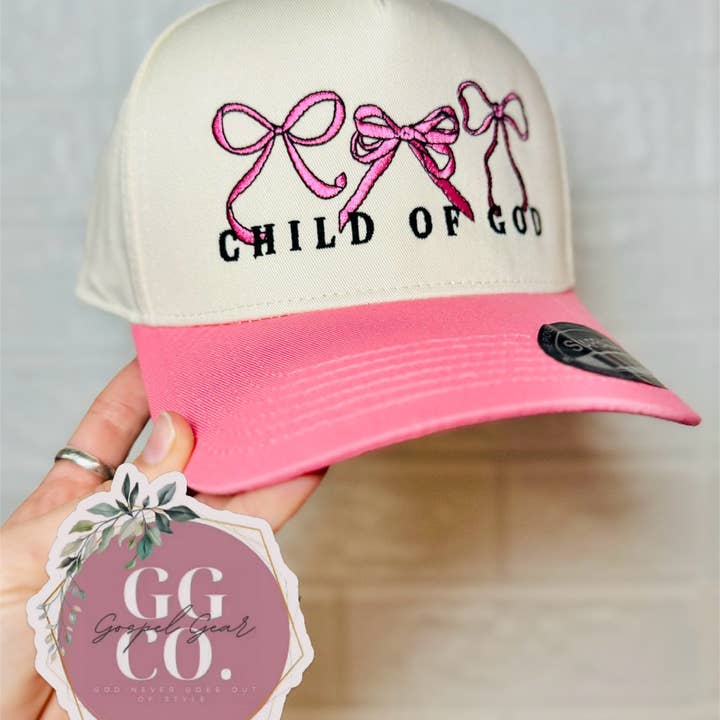 Gospel Gear Co - Wholesale Baseball Cap - Unisex - Child Of God Bow Embroidered Hat1