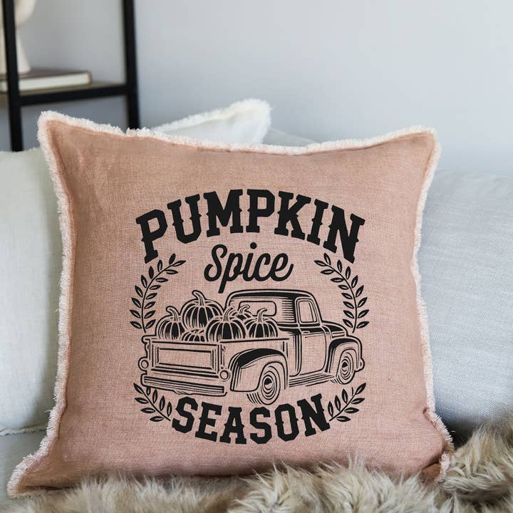 PUMPKIN SPICE SEASON - CLAY - 24" LINEN PILLOW for wholesale by Wildwood Landing