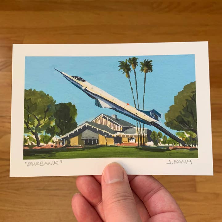 Aviation Display at George Izay Park- ART PRINT - Burbank La for wholesale by doodle dose