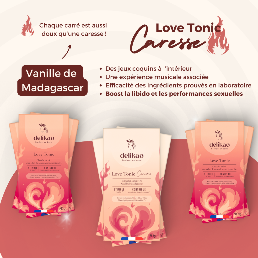 Delikao - Wholesale Chocolate Bar - Love Tonic™️Caress-Chocolate aphrodisiac libido 40% vanilla1