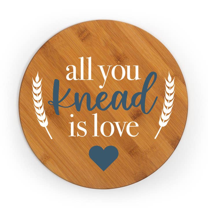 All You Knead Is Love Bamboo Cutting Board for wholesale by Lucky Luna Apparel