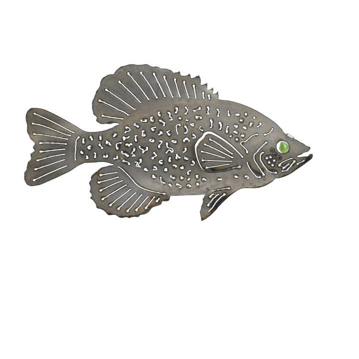 Designs by Dieter, LLC - Wholesale Wall Accent - Crappie Fish Metal Wall Art Right