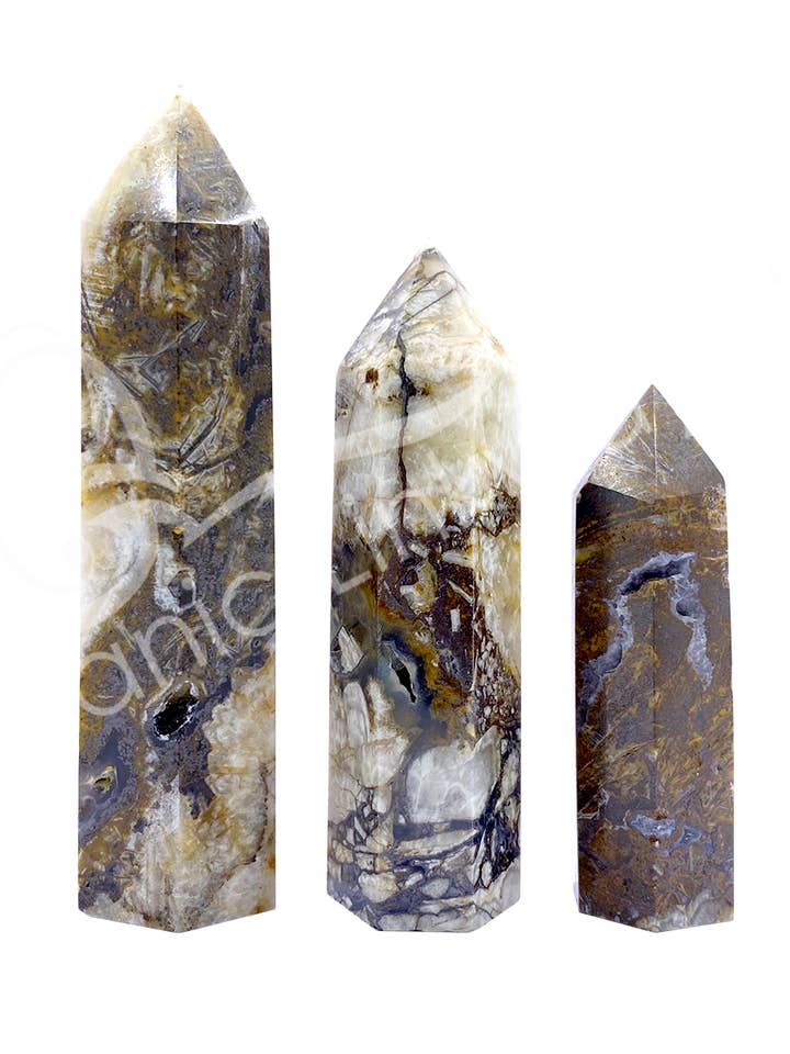(1 LB)OBELISK - AGATE, DRAGON 2.75-4" for wholesale by Oceanic Linkways Inc