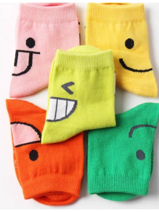 Comfortarians - Wholesale Socks - Kids & Baby - Happy Face Colorful Baby Toddler Anti Slip Walking Socks