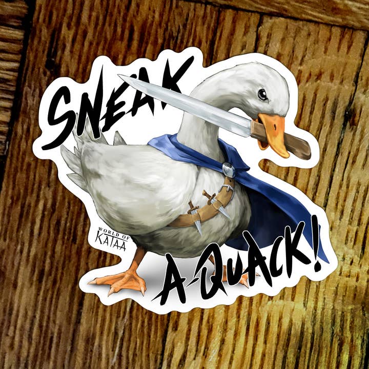 Sneak A-Quack Duck Vinyl Sticker for wholesale by Santi of all Trades
