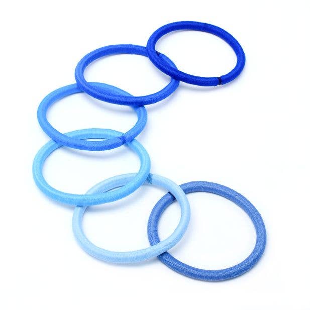 Inca UK – wholesale Hair tie – Elastics - Blue Mix - Card of 12 - 4mm Thick1