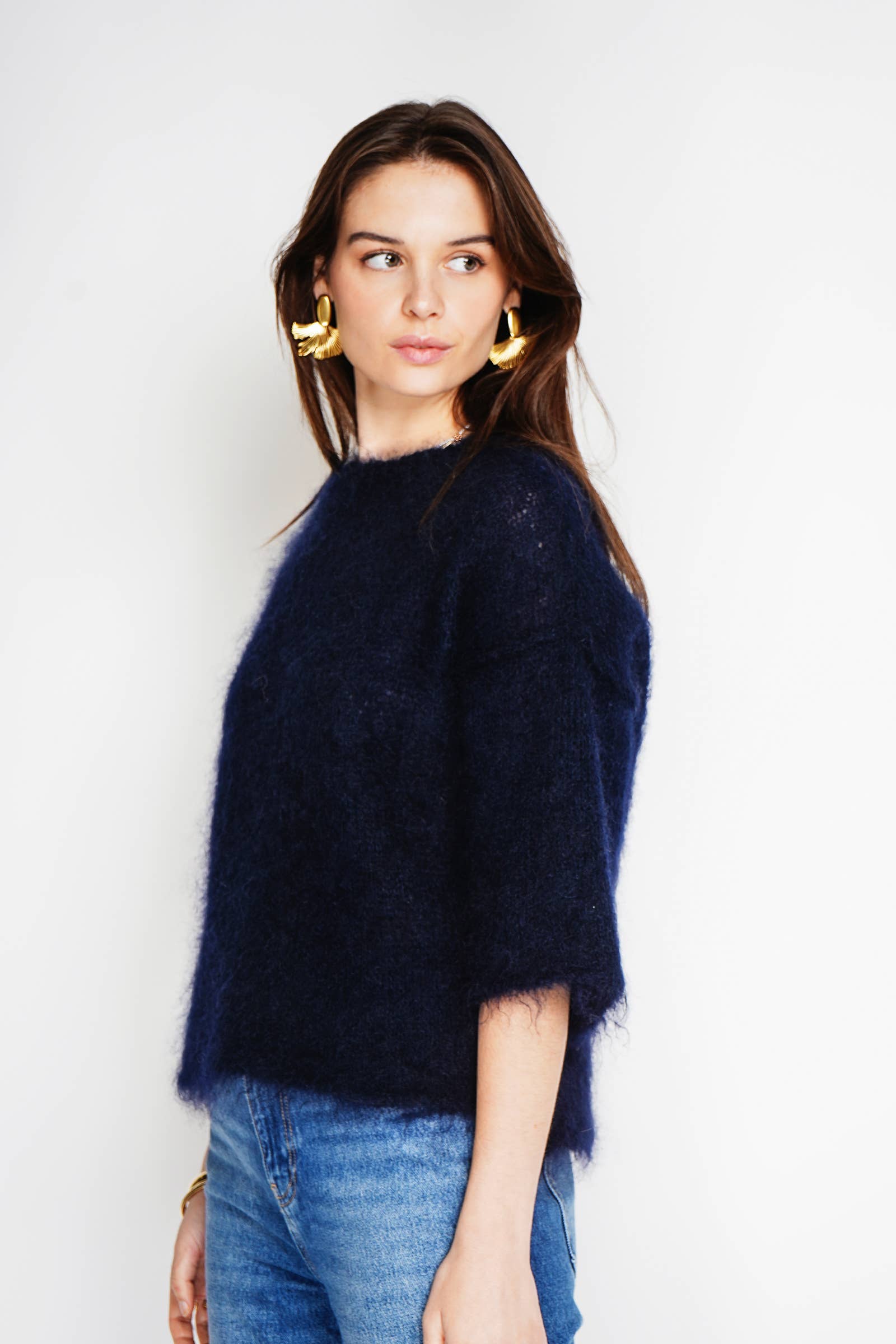 NOELINE - Wholesale Knit Sweater - Women's - 80% kid mohair sweater 30219