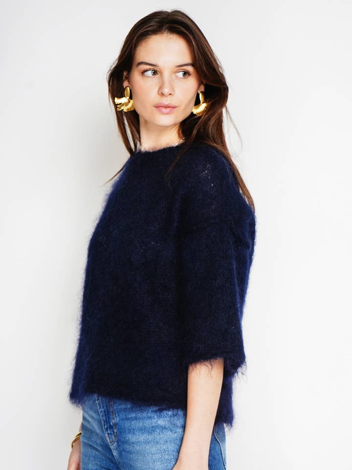 NOELINE - Wholesale Knit Sweater - Women's - 80% kid mohair sweater 30219