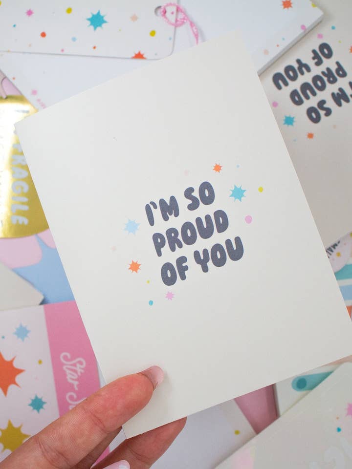 Proud of You Greeting Card for wholesale by Jollie Ollie Designs