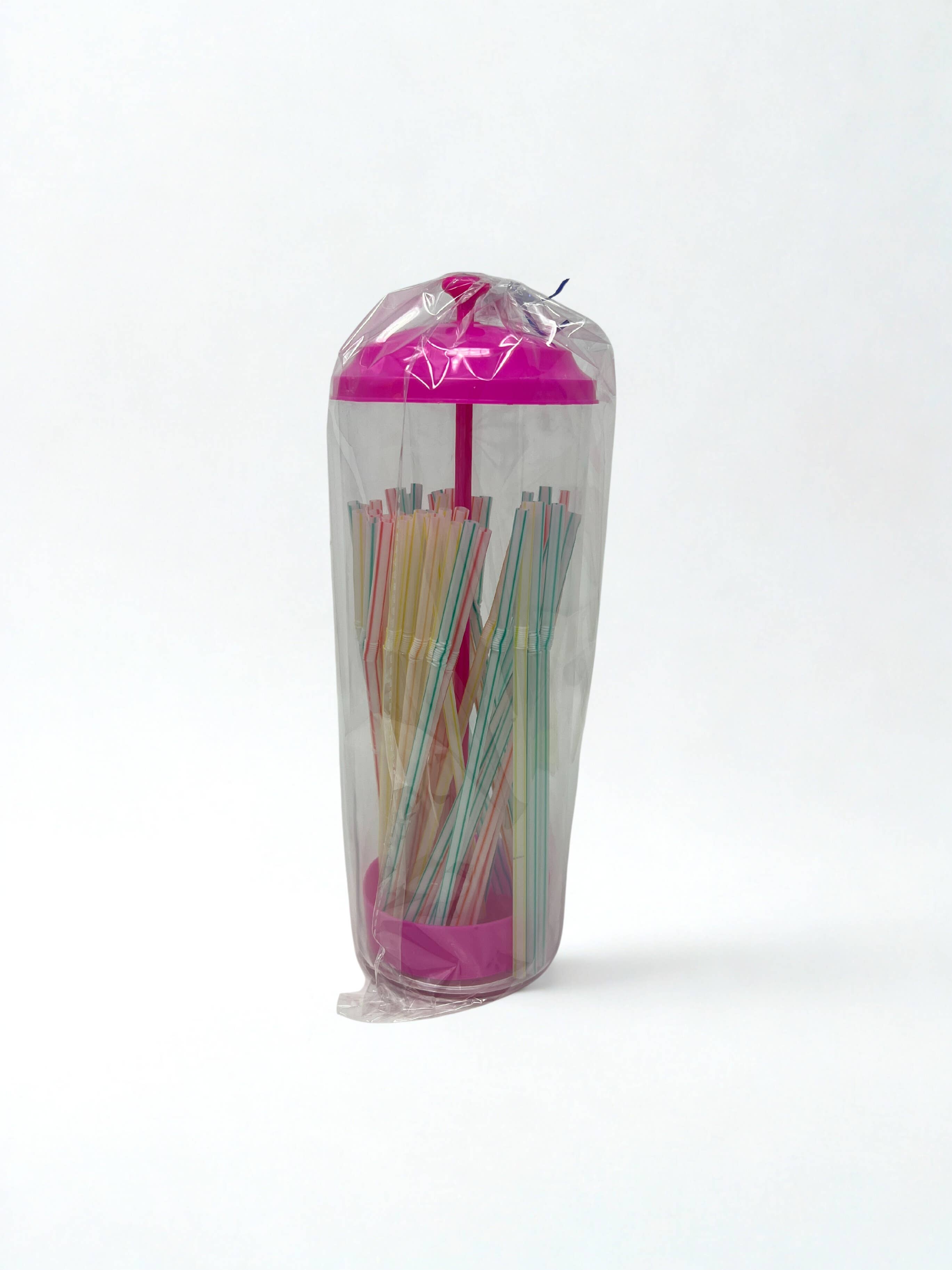 USA HomeMax - Wholesale Rietjes - Plastic rietjesdispenser met 35 rietjes in verschillende kleuren3