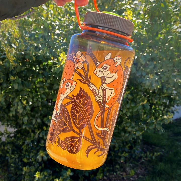 Kate O'Hara - Wholesale Water Bottle - Strawberries & Mice Nalgene Water Bottle – Olive
