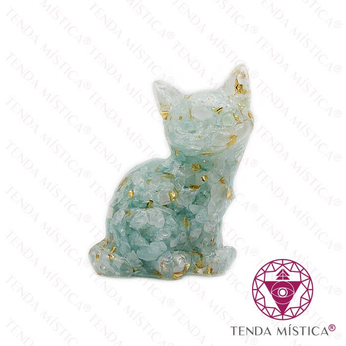 Tenda Mística - Venta al por mayor Figura decorativa - Orgonita Gato Mini Turquesa0