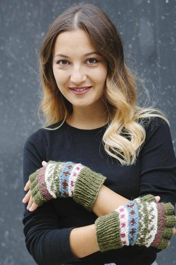 Lakhays Collection Inc. - Wholesale Arm Warmers - Women's - Winter Love Wool Unisex Arm Warmer Fingerless Gloves3