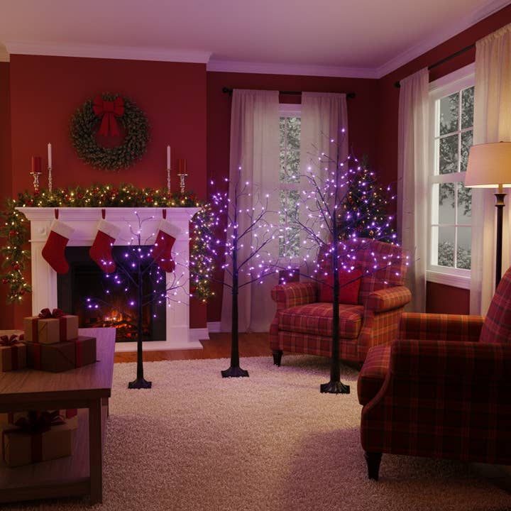 39F Inc. - Wholesale Outdoor Ornament/Decor - 3-Pack Lighted Decorative Christmas Trees, 4FT/5FT/6FT1