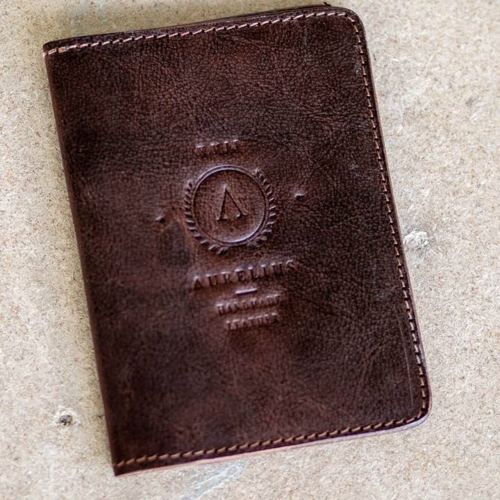 Dark Crunchy Leather Passport and Card Holder for wholesale by BHD HOME
