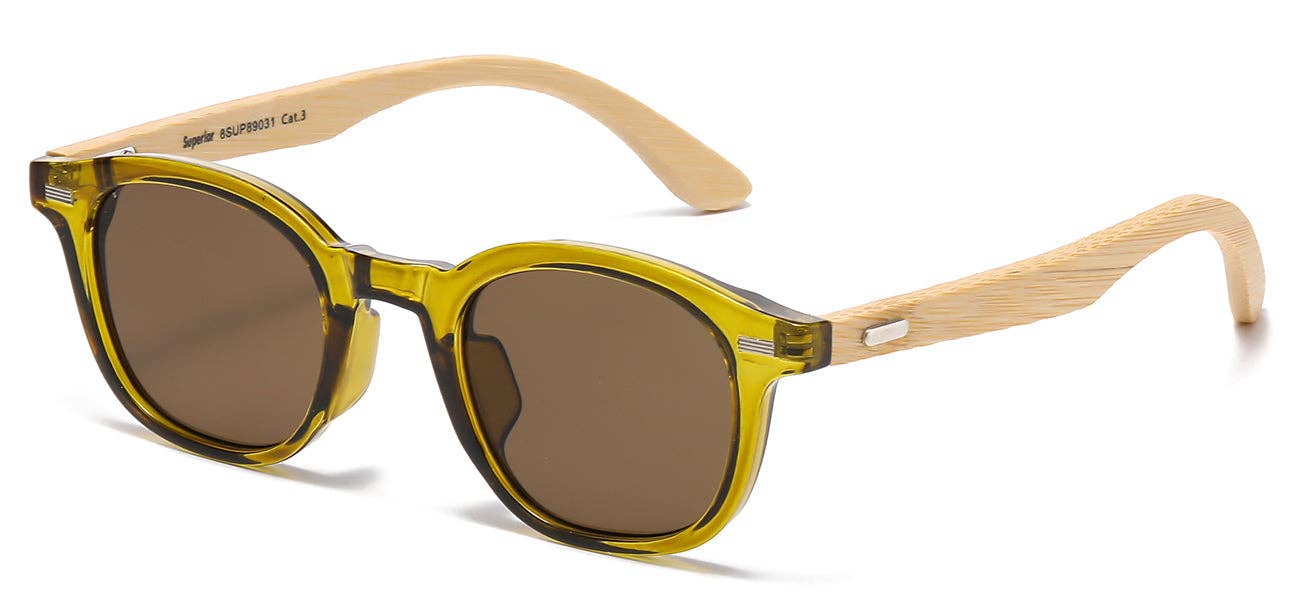 Luna Sunglasses - Wholesale Sunglasses - Unisex - Superior Bamboo Temple 8SUP890310
