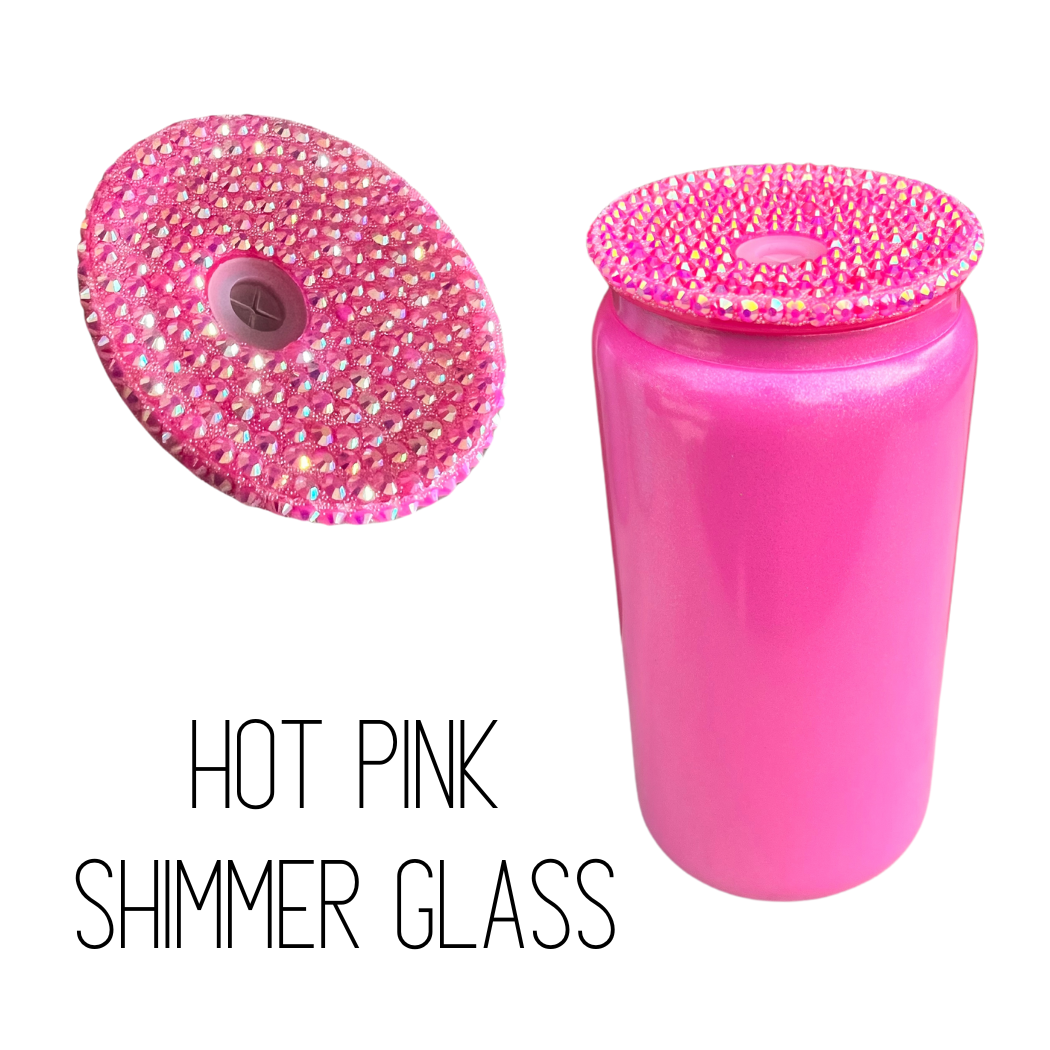 Sublimation Kings of Florida - Wholesale Drinking Glass/Cup - 16 oz Shimmer Holographic Sublimation Glass with Bling Lid3