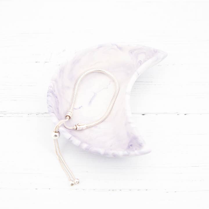 Eco Homeware Studio - Wholesale Jewellery dish - Handmade Jesmonite Moon Dish - Pale Purple1