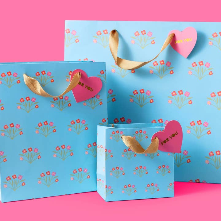 Sacs Cadeaux Bouquets Bleus (2 Tailles) - Min. 4 pour la vente par Taylor Elliott Designs