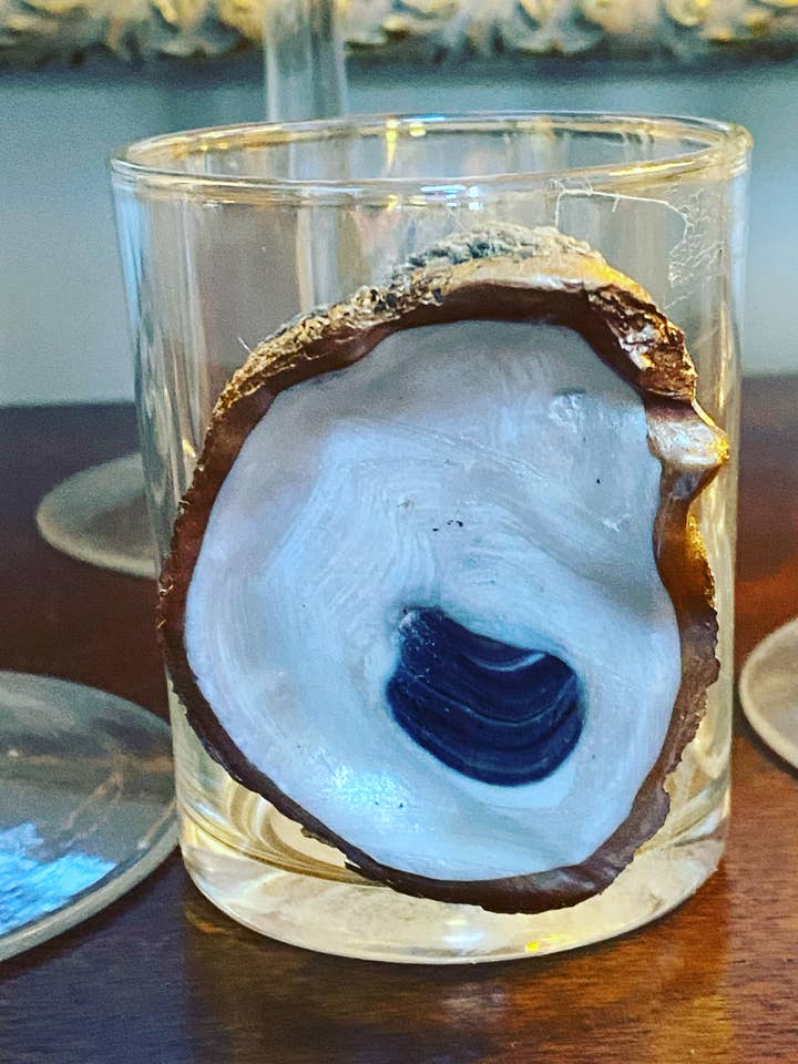 Oyster Shell Glass Candle for wholesale by Shore Hustle