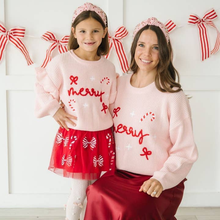 Sweet Wink - Wholesale Knit Sweater - Kids - Coquette Merry Christmas Knit Sweater - Kids Clothing5