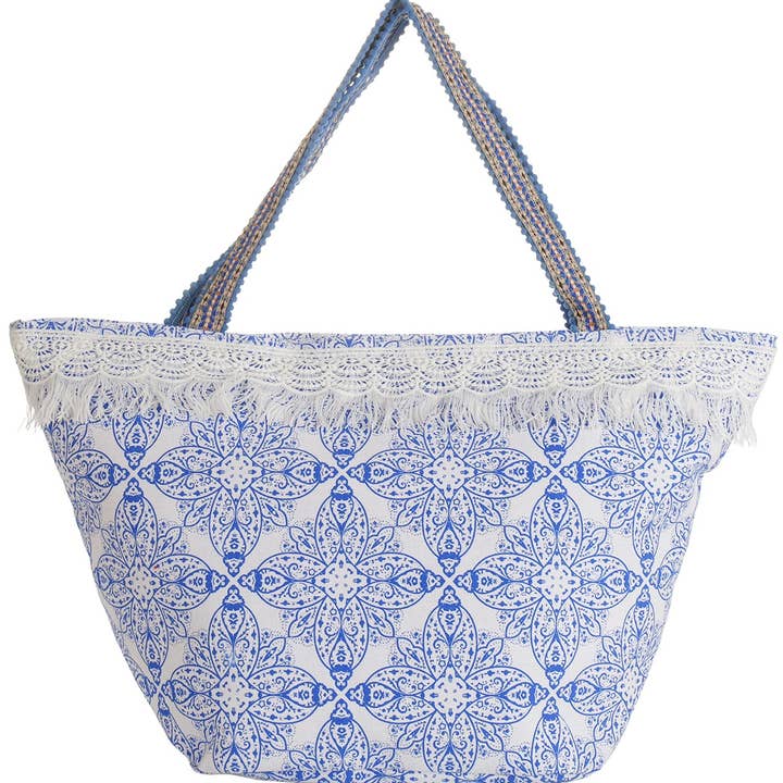 Z-C3.1 BAG1111-004 Strandväska med tofsar 58x36x18cm B för wholesale av Menga Trading