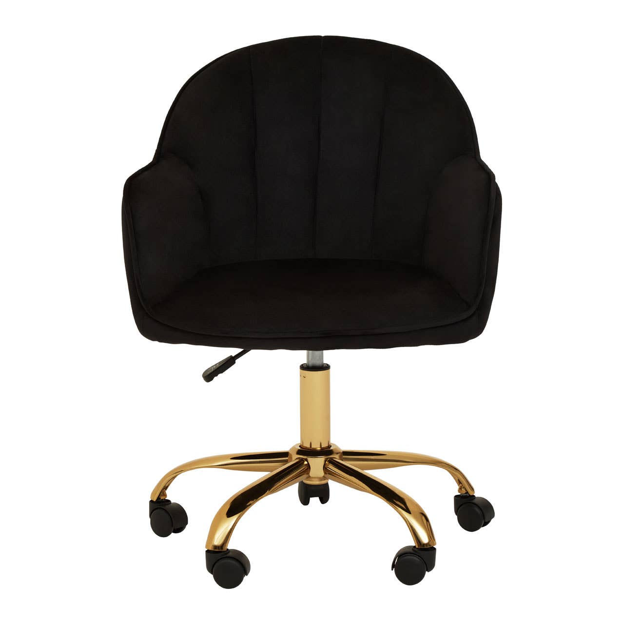 Interiors by Premier – wholesale Chair – Brent Black Velvet And Gold Base Home Office Chair1