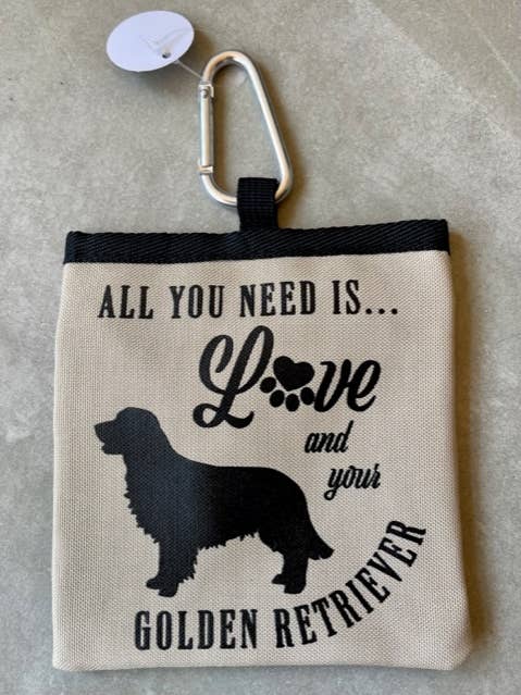 Golden Retriever Pet Treat Bag for wholesale by Gifted Wholesale Ltd