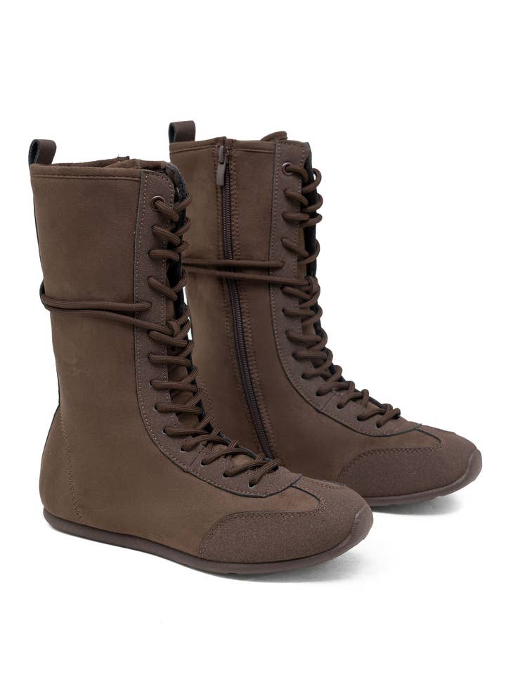 C'M PARIS - Wholesale Boots - Women's - Soft Lace-Up Boxing Style Boot 65179