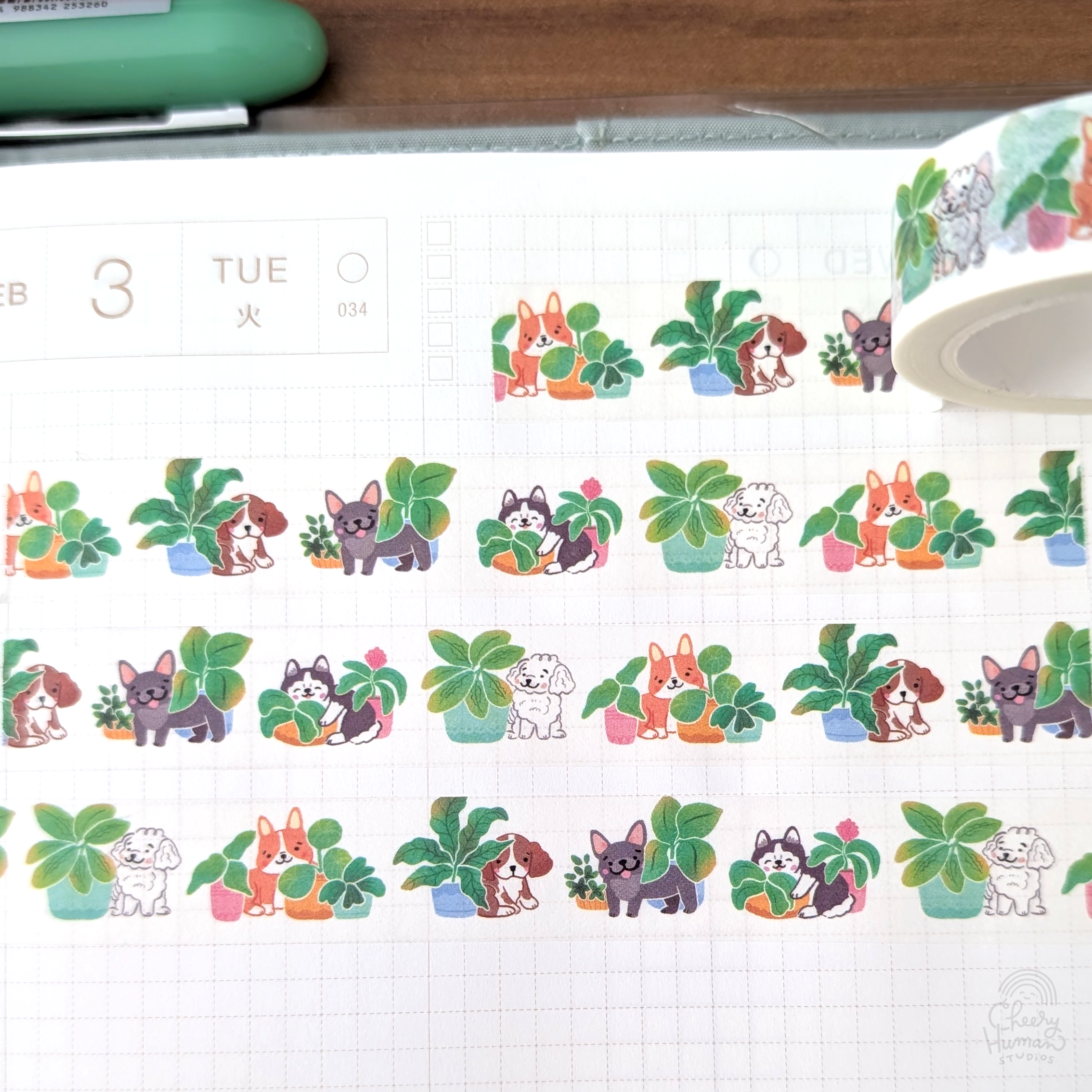 Cheery Human Studios - Wholesale Washi Tape - Dogs & Plants - Washi Tape3
