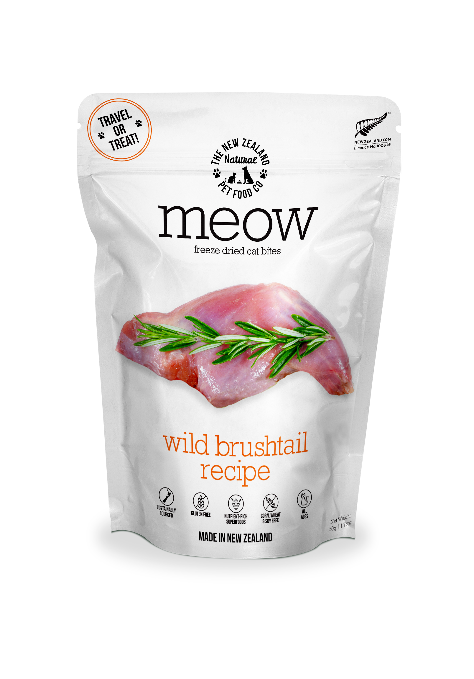 The New Zealand Natural Pet Food Co - Wholesale Pet Food - Cat - Meow Wild Brushtail Freeze Dried Cat Food 1.76oz | 9.9oz0