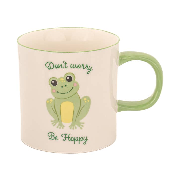 Don't Worry Be Hoppy Mug for wholesale by Sass and Belle