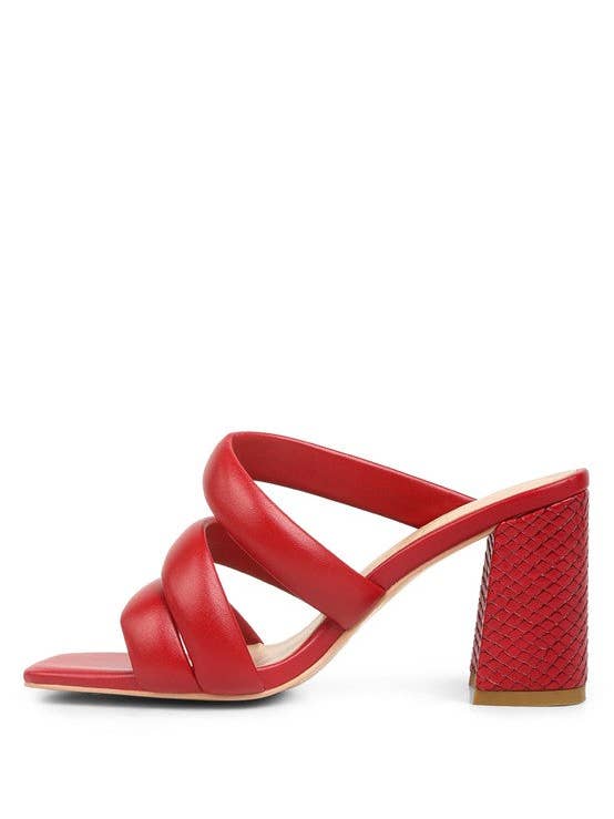 Fleur Couture - Wholesale Sandals - Women's - Kywe Textured Heel Chunky Strap Sandals