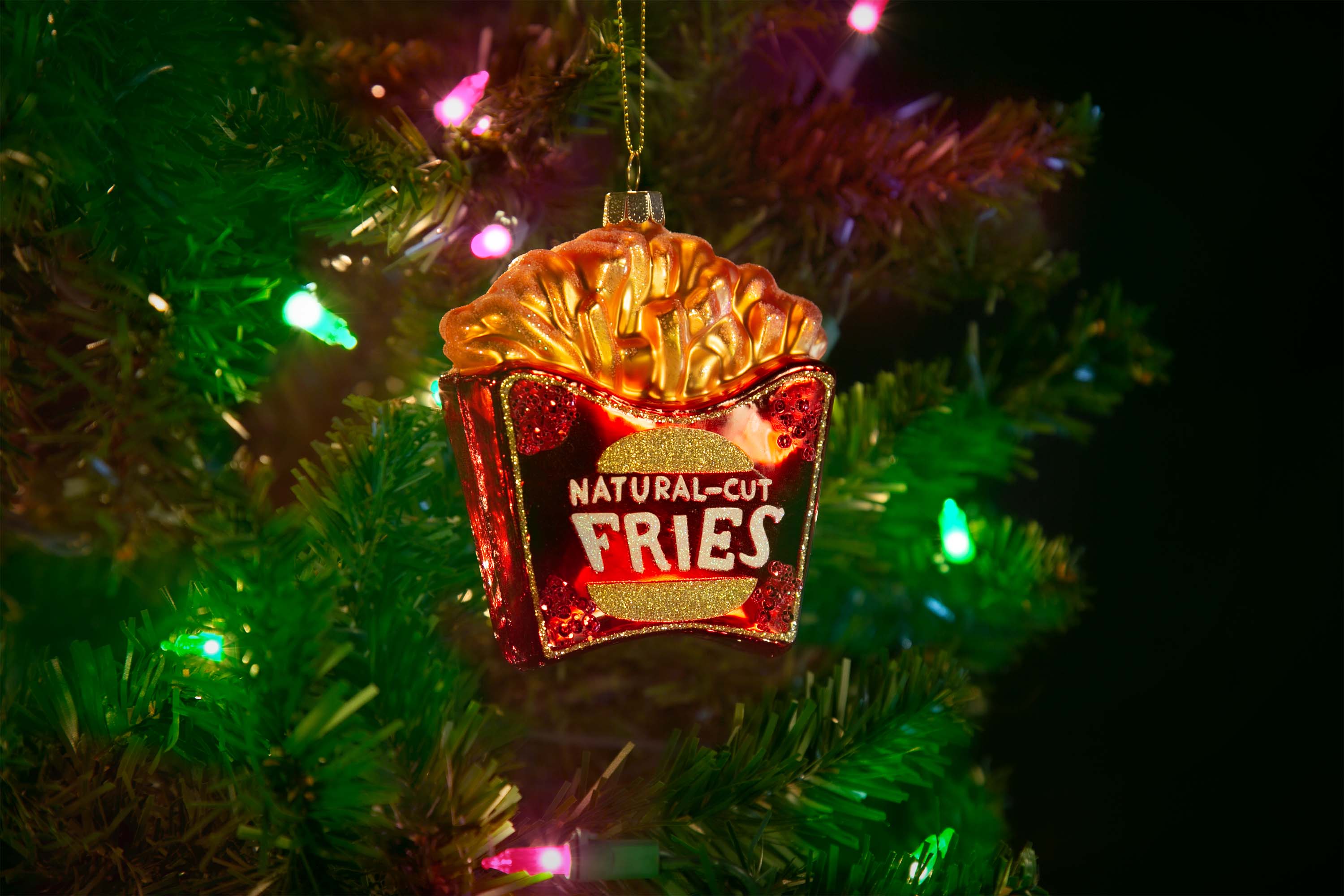 Party Rock Ornaments - Wholesale Ornament - Party Rock | French Fries Glass Ornament1