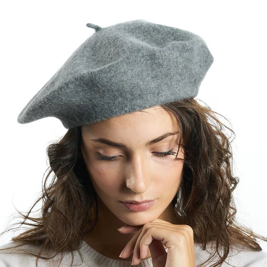Eredi Colombo Srl (Brand Nicki Colombo) – wholesale Beret – Women's – BRERA.14 Grey French beret in 90% wool 10% polyester0