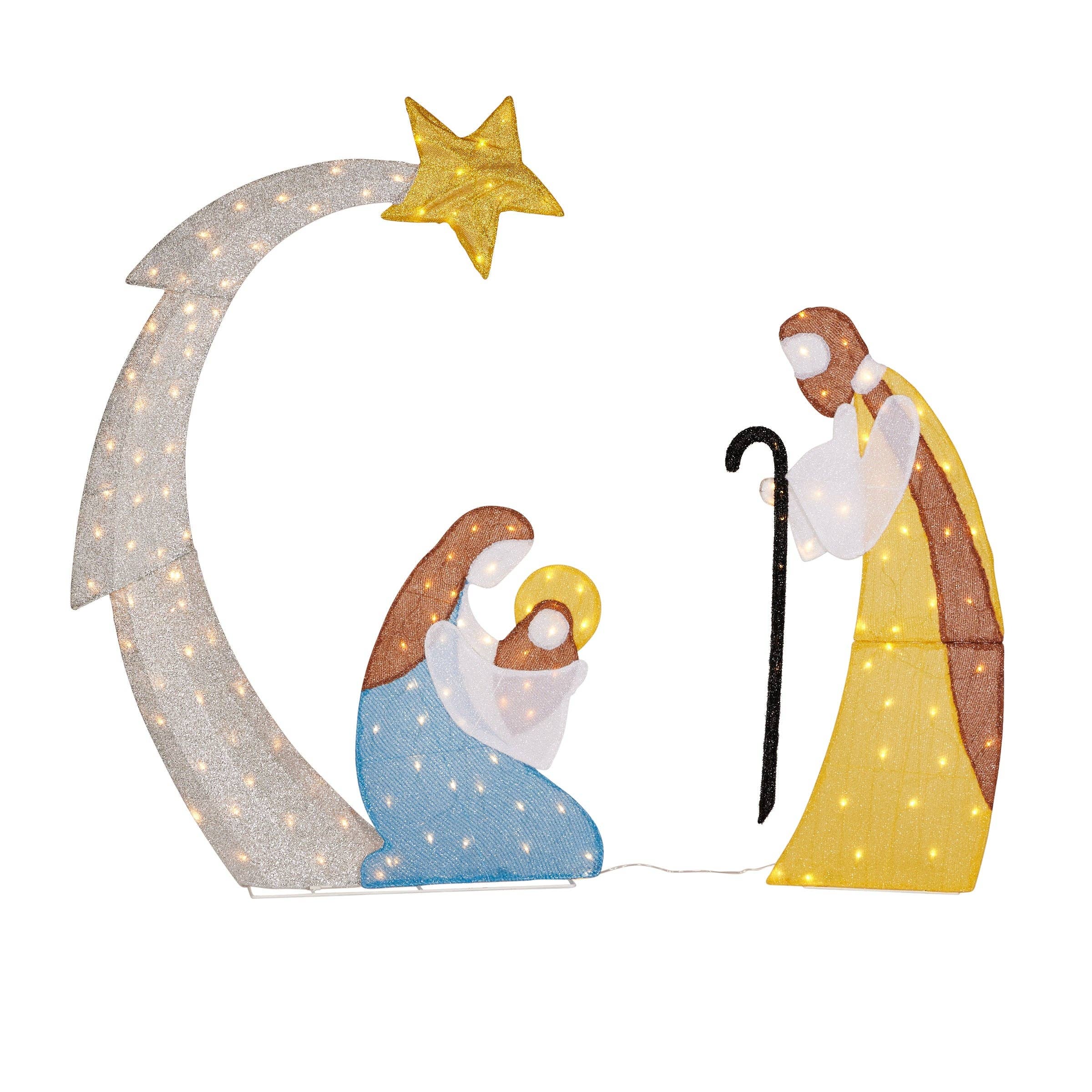 Seasonal LLC - Wholesale Nativity Scene Decor - Shooting Star Nativity Set with 160 Warm White LED Lights (Plug In)3
