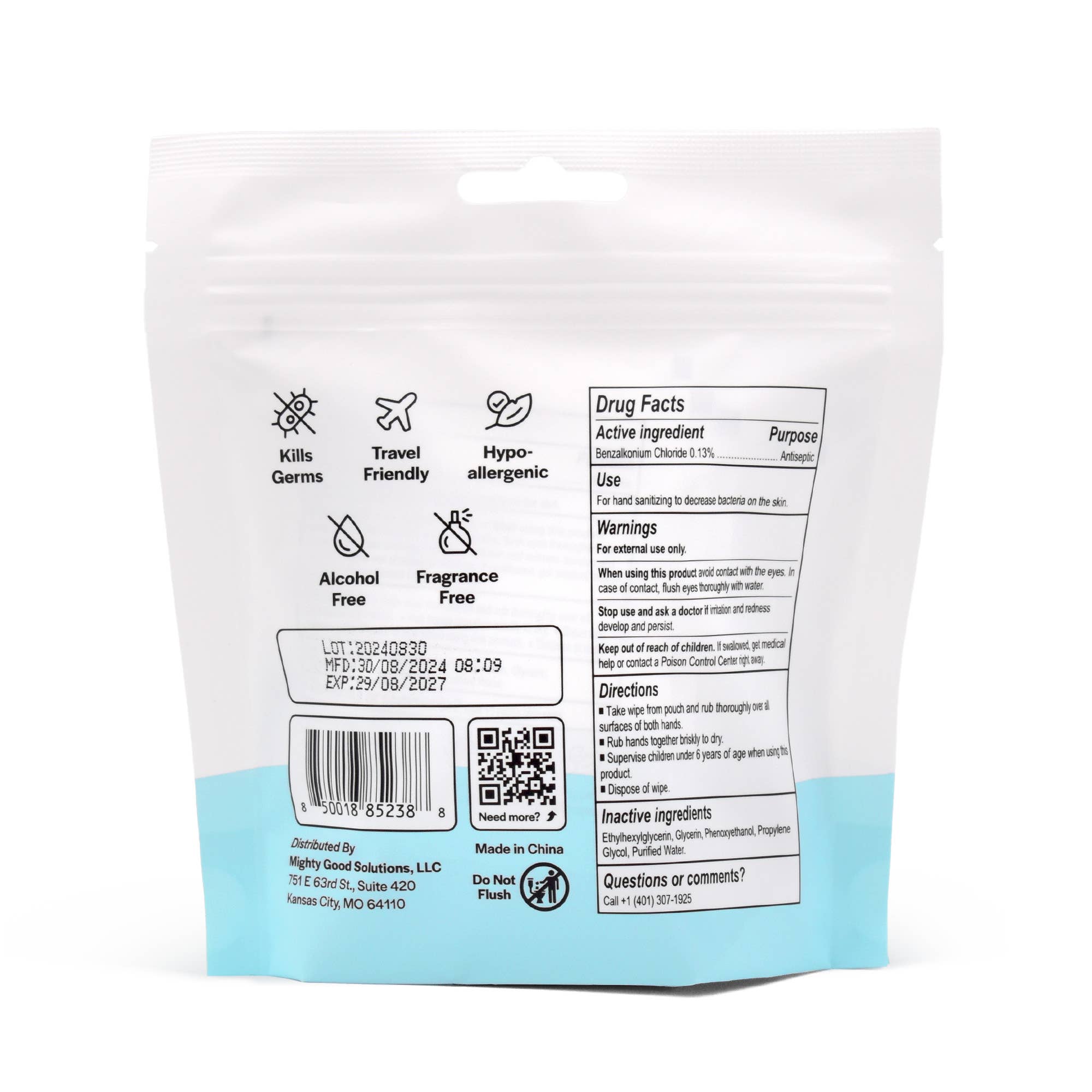 Mighty Good Solutions - Wholesale Face & Body Wipes - Wipe Those Hands 10 Count (Pack of 12) Antibacterial Wipe3