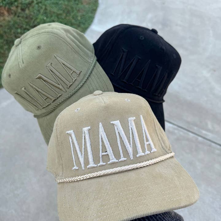 Mama Corduroy 3D Embroidered Trucker Hat - Western and other Purchase Wholesale corduroy hat. Free Returns & Net 60 Terms on Faire trending on Faire.
