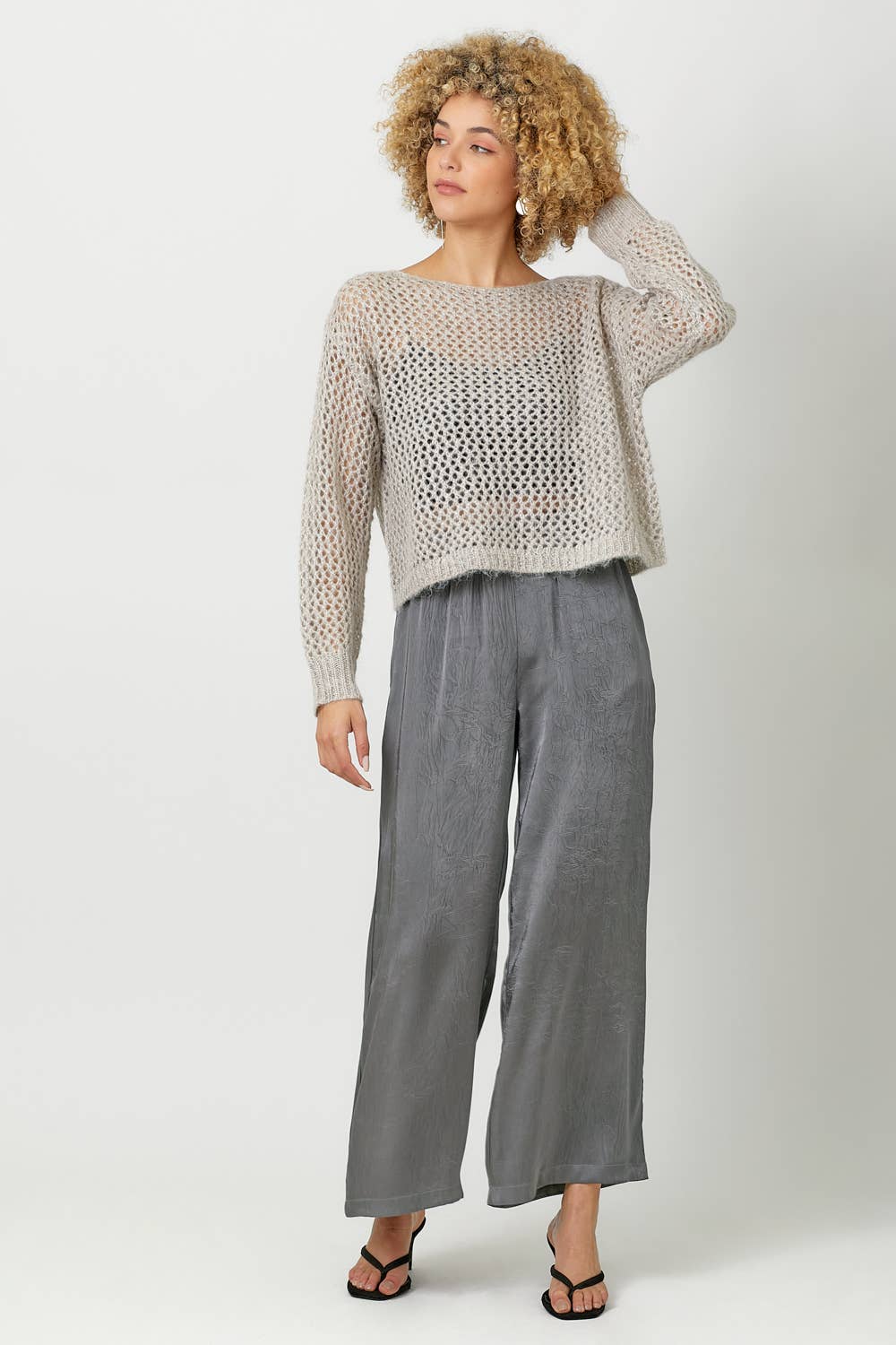 Mystree – Pulôver - Mulher por atacado – 60897 Camisola Pulôver Metálica Net20