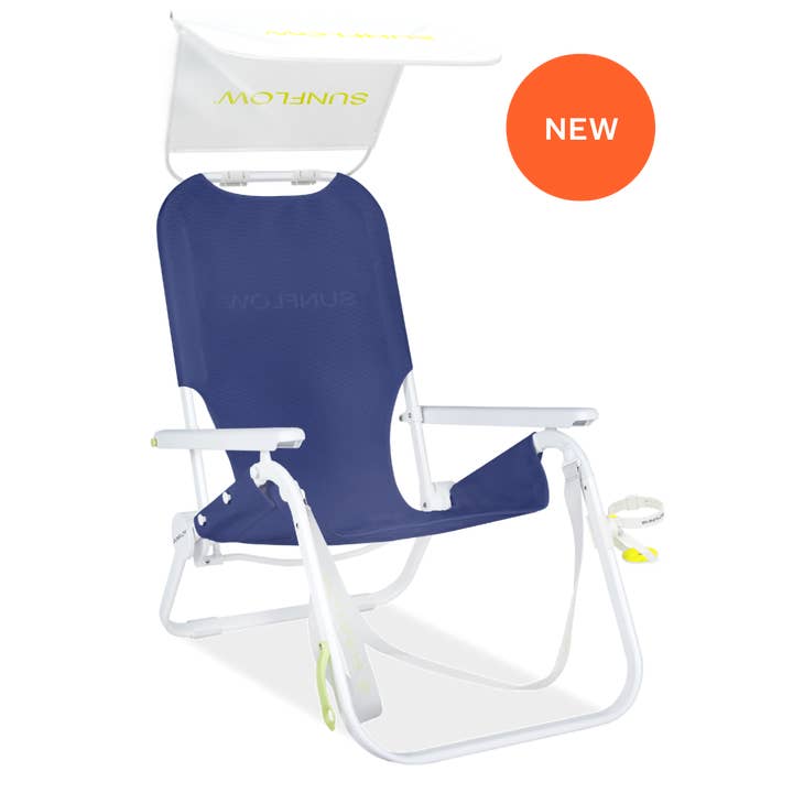 SUNFLOW - Wholesale Folding Chair - The Shore Thing Chair with Sun Shade and Drink Holder
